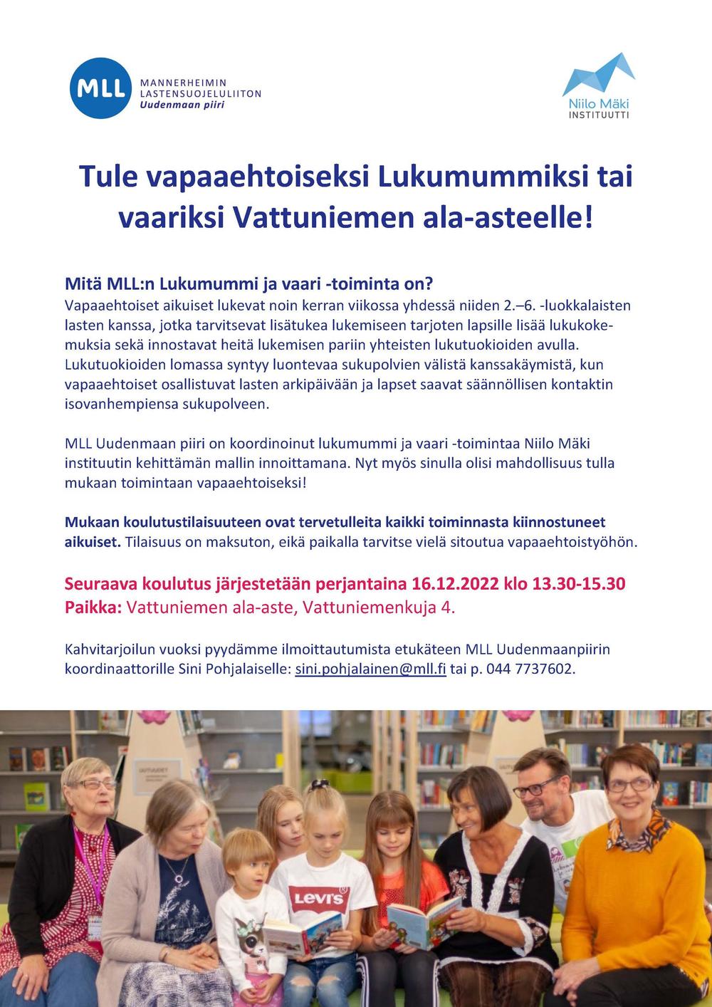 Lukumummi Ja -vaari -koulutus Lauttasaaressa 16.12. - MLL:n ...